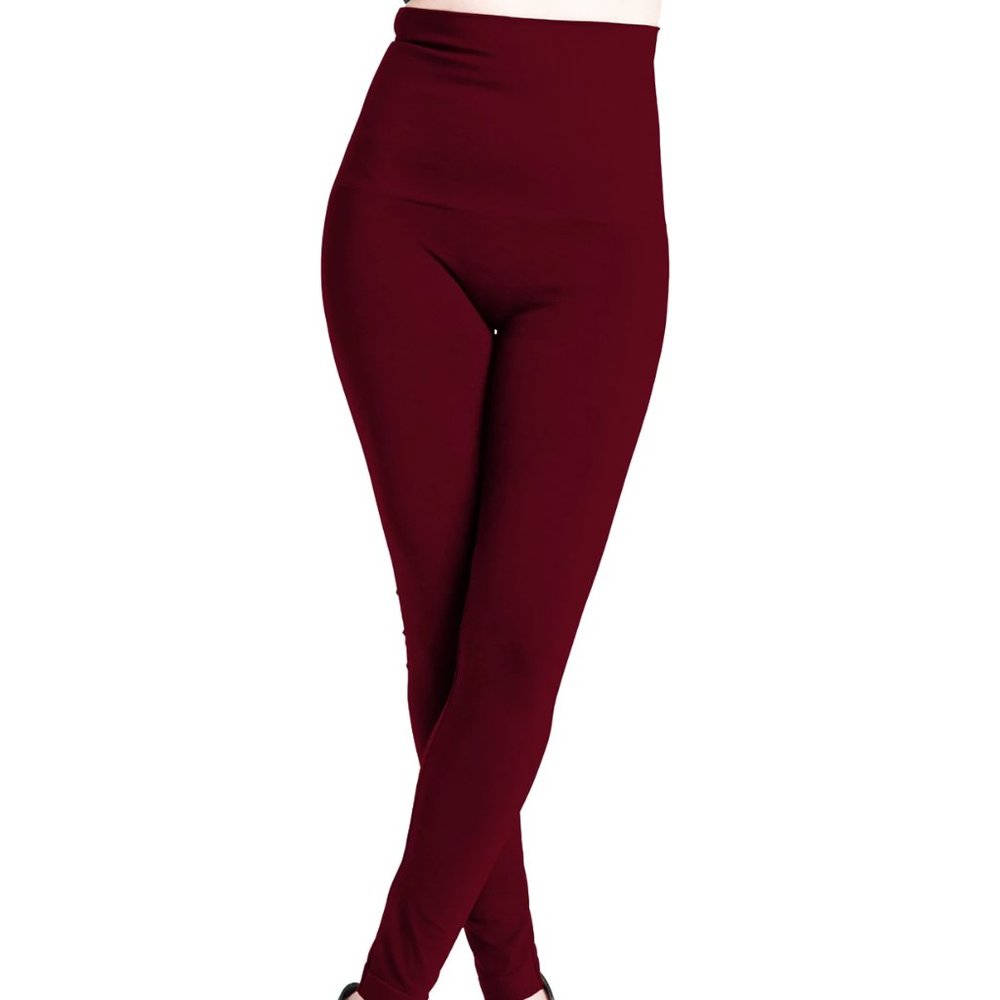 Women's Preggo Leggings High Rise Snapback Postpartum Leggings Size L/XL Crimson